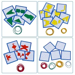 Creative graphics - rubber ties / nails - wooden puzzle board - educational toy