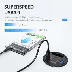 Przelotka na biurko - HUB USB 3.0 typ-C - rozdzielacz wysokiej prędkości - z adapterem SD/TF/słuchawki/mikrofon - do PCHuby