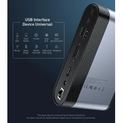 Baseus - USB-C 3.0 / HUB Typ-C auf HDMI - RJ45 VGA SD / TF - Netzteil - 17 in 1 Dockingstation für Macbook Pro