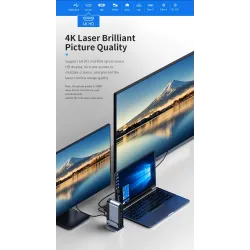 Baseus USB C HUB Type C to HDMI-compatibe RJ45 VGA SD/TF Reader USB 3.0 PD Power Adapter 17 in 1 Docking Station For Macbook pro