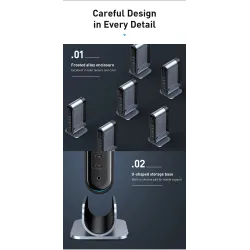 Baseus - USB-C 3.0 / HUB Typ-C auf HDMI - RJ45 VGA SD / TF - Netzteil - 17 in 1 Dockingstation für Macbook Pro