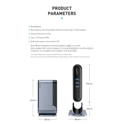Baseus - USB-C 3.0 / HUB type-C naar HDMI - RJ45 VGA SD / TF - voedingsadapter - 17 in 1 dockingstation voor Macbook ProStands