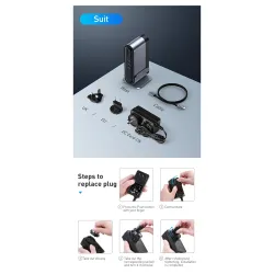 Baseus - USB-C 3.0 / HUB type-C to HDMI - RJ45 VGA SD / TF - power adapter - 17 in 1 docking station for Macbook Pro