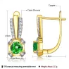 INALIS Gold Plated Stud Earrings For Women Square Green Copper Earring Female Wedding Fashion Jewelry Hot Selling Festival Gift