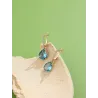 Fashionable gold earrings - blue crystal water drops