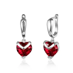 Luxe oorbellen met rood kristal hartjeOorbellen