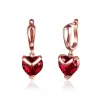 Luxe oorbellen met rood kristal hartjeOorbellen