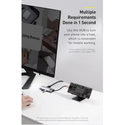 Baseus - USB C HUB USB typ-C - multi HUB 3.0 - Ethernet - rozdzielacz - przejściówka - do Macbooka / SamsungaHuby