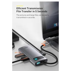 Baseus - USB C HUB USB typ-C - multi HUB 3.0 - Ethernet - rozdzielacz - przejściówka - do Macbooka / SamsungaHuby
