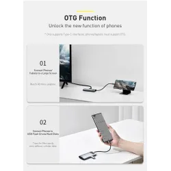 Baseus - USB C HUB USB typ-C - multi HUB 3.0 - Ethernet - rozdzielacz - przejściówka - do Macbooka / SamsungaHuby