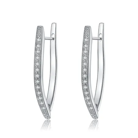 Earrings Hot Luxury V Shape Earrings 5A Cubic Zirconia Earrings For Women Fashion Jewelry Cute Wedding Earrings