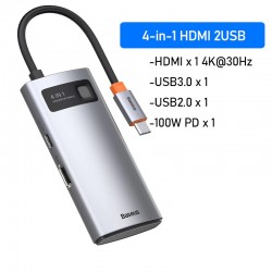 Baseus 8 in 1 Type C HUB USB C HUB to HDMI RJ45 SD Reader PD 100W Charger USB 3.0 HUB For MacBook Pro Air Dock Station Splitter