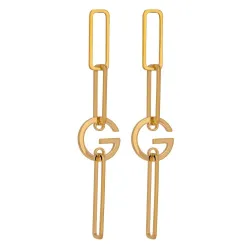 Long hanging earrings for women -  golden /copper - elegant