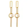 Stylish irregular geometric long earrings - with G letter - goldEarrings