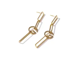 Long hanging earrings for women -  golden /copper - elegant