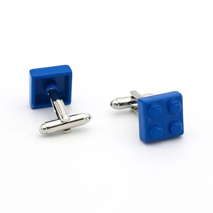 Classic cufflinks - multicolor bricks design
