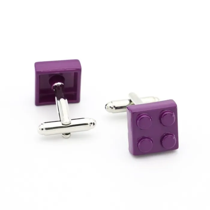 Classic cufflinks - multicolor bricks design