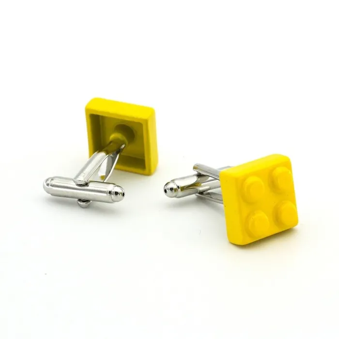 Block cufflinks muti-color bricks design
