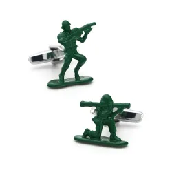 Trendy green cufflinks - contra fighter