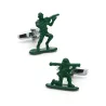 Contra Fighter Cuff Links Green Color Counter-Strike Design Quality Brass Material Men's Cufflinks Free Shipping
