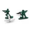 Trendy green cufflinks - contra fighter