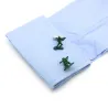 Contra Fighter Cuff Links Green Color Counter-Strike Design Quality Brass Material Men's Cufflinks Free Shipping