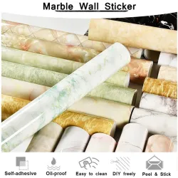 6Meter Waterproof Wallpaper Decorative Marble Contact Paper Countertops Roll for Counter Top Covers Cabinets Kitchen Furniture