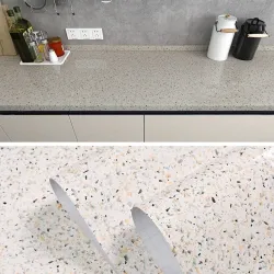 Waterproof PVC Wallpaper Marble Gravel Wall Sticker For Kitchen Cabinet Countertop Self-adhesive Contact Paper Decor