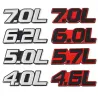 Metalowa naklejka 3D na samochód - emblemat wielkości silnika - 4.0L - 7.0LNaklejki