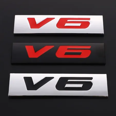 3D-Metall-Autoaufkleber - Emblem in Motorgröße - V6 - V8