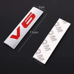Pegatinas3D metal car sticker - engine size emblem - V6 - V8