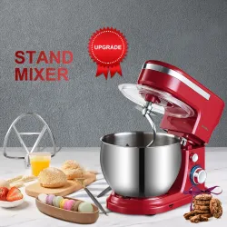 BioloMix - Küchenmaschine - Edelstahlschüssel - 6 Geschwindigkeiten / Schneebesen / Teigkneten - 1200W / 5L