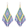 Ethnic style long earrings - with crystals beads
