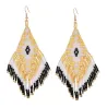 Ethnic style long earrings - with crystals beads
