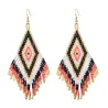 Ethnic style long earrings - with crystals beads