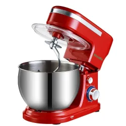 BioloMix - Küchenmaschine - Edelstahlschüssel - 6 Geschwindigkeiten / Schneebesen / Teigkneten - 1200W / 5L