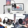 Podcast condenser microphone - professional PC streaming cardioid - kit - USB - 192kHZ/24bit