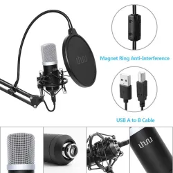 Podcast kondensatormikrofon - professionell PC -strömmande kardioid - kit - USB - 192kHz/24bit