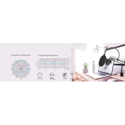 MicrófonosMicrófono de condensador para podcasts - cardioide de transmisión de PC profesional - kit - USB - 192kHZ / 24bit