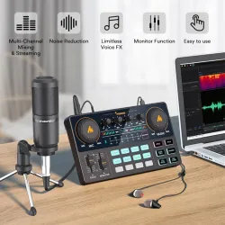LITE AM200-S1 - alles-in-een microfoon - mixer kit - audio interface - met condensator microfoon / koptelefoonMicrofonen