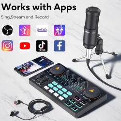 LITE AM200-S1 - alles-in-een microfoon - mixer kit - audio interface - met condensator microfoon / koptelefoonMicrofonen