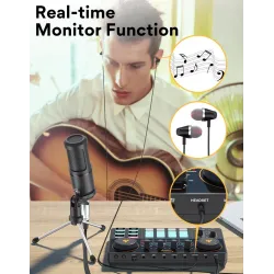LITE AM200-S1 - alles-in-een microfoon - mixer kit - audio interface - met condensator microfoon / koptelefoonMicrofonen