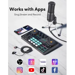 LITE AM200-S1 - alles-in-een microfoon - mixer kit - audio interface - met condensator microfoon / koptelefoonMicrofonen