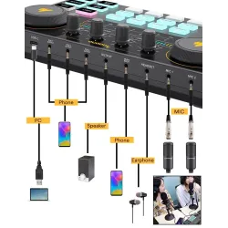 LITE AM200-S1 - alles-in-een microfoon - mixer kit - audio interface - met condensator microfoon / koptelefoonMicrofonen