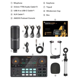 LITE AM200-S1 - alles-in-een microfoon - mixer kit - audio interface - met condensator microfoon / koptelefoonMicrofonen