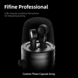 FIFINE - mikrofon do nagrywania - podcast - USB - dla PC / PS4 / MacMikrofony