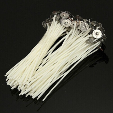 Candle wicks - waxed cotton core - with sustainer - for candle making - 30 pieces