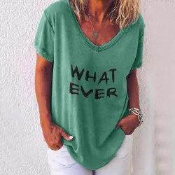 Klassisches lockeres T-Shirt - Kurzarm - Buchstabendruck