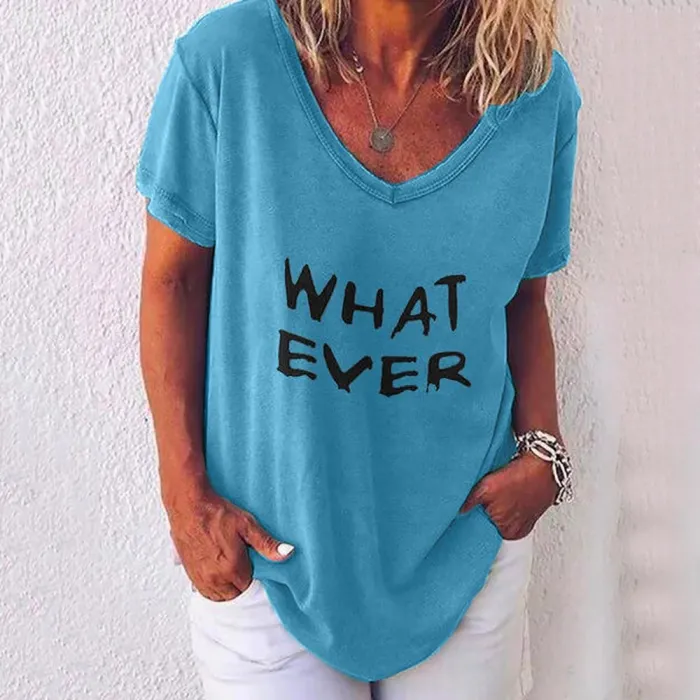 Klassisches lockeres T-Shirt - Kurzarm - Buchstabendruck