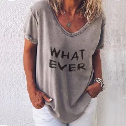 Klassisches lockeres T-Shirt - Kurzarm - Buchstabendruck